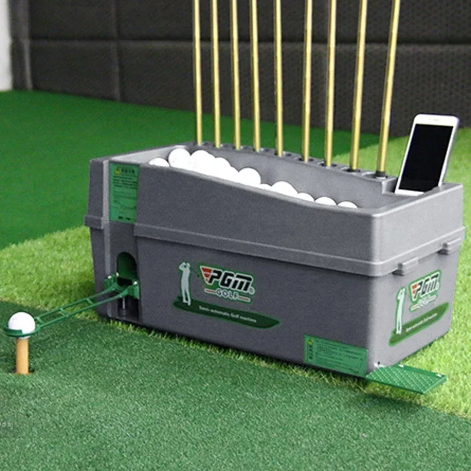 

Golf Ball Automatic Server Pitching Machine Robot Box Swing Trainer Club Rack Can Hold 60-100 Balls