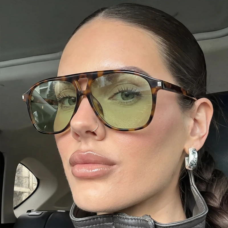 

Oversized Square Photochromic Sunglasses Women Big 2026 Luxury Brand Retro Double Bridge Pilot Punk Sun Glasses For Ladies Shade