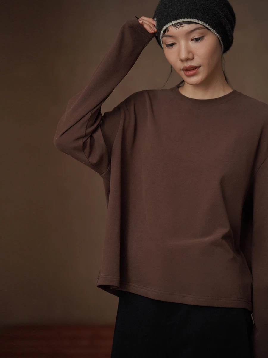 

Удобный хлопковый топ с эффектом утяжки для женщин, свободный крой, для многослойного ношения