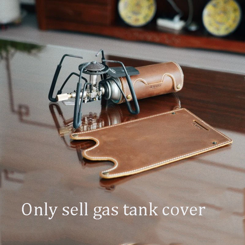 Camping Gas Can Protective Cover for SOTO 340 SOTO 310 Spider Stove Pure Cowhide Long Air Tank Cover Outdoor Stove Accessories