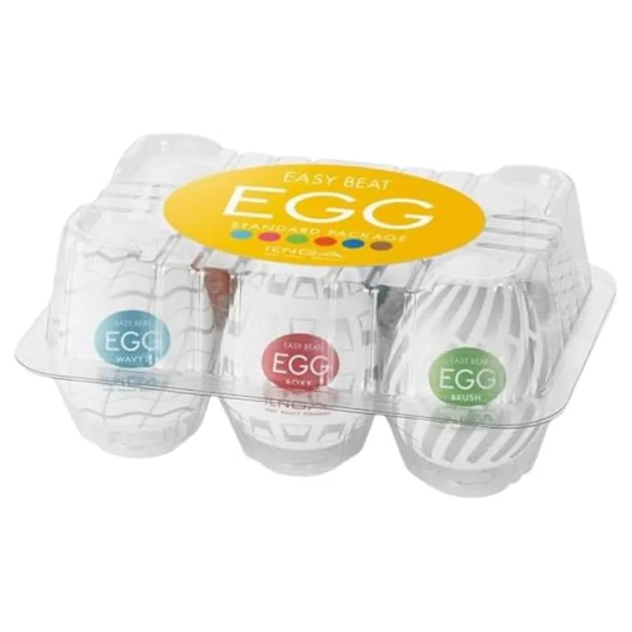 TENGA Easy Beat Egg Male Masturbator Sleeves Adult Sex Toys for Men-Variety Pack of 6-Disposable- Extremely Stretchable 06-Stan