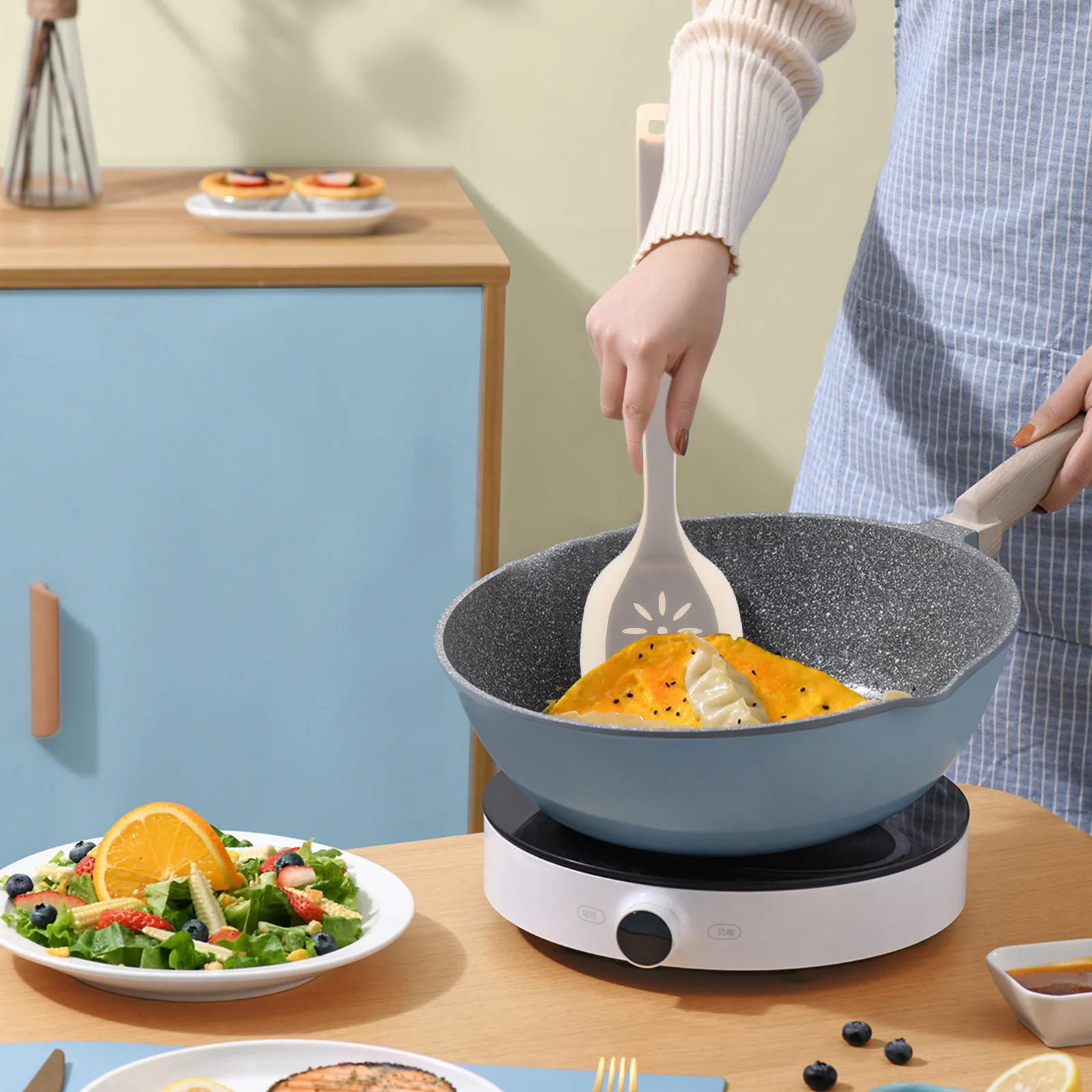 

Silicone Kitchen Spatula Stainless Steel Core Heat Resistant Non-Stick Cooking Utensil Flexible Turner Flipper Pancakes Eggs