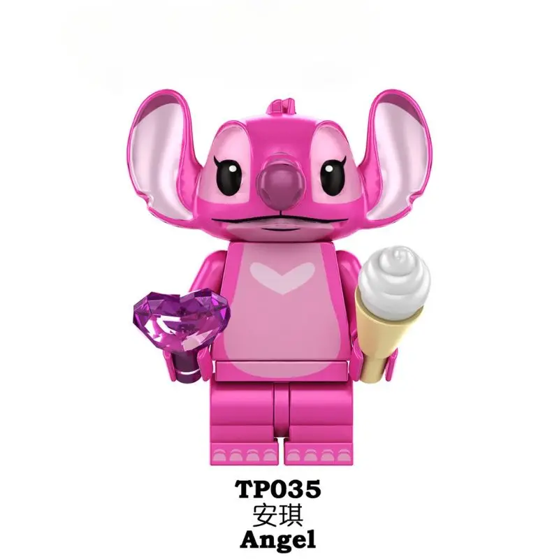 Disney Stitch & Angel Building Block Figures TP1005, Including Stitch, Angel, Collectible Toy Models for Fans