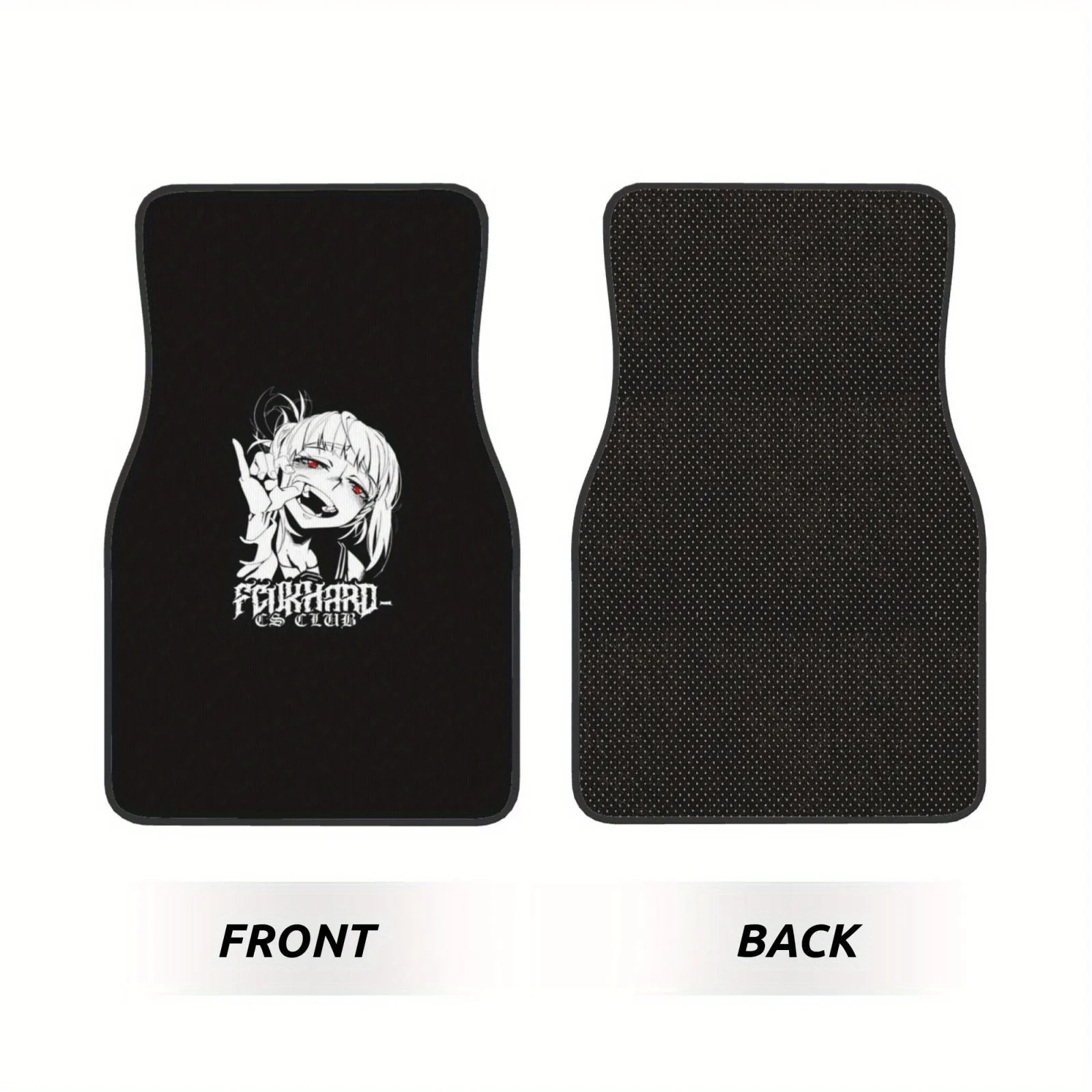 4pcs JDM Anime Print Car Floor Mats- Ultra-Soft All-Weather Mat With Vibrant Character Design, Fit For Any Vehicle Interior, Dur