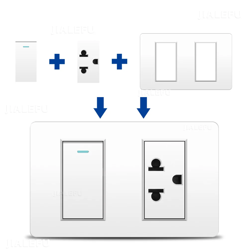 PC Fire Two Panel Thai Standard Socket Blank Switch Socket White, Gray, Black, Gold Four Colors Available