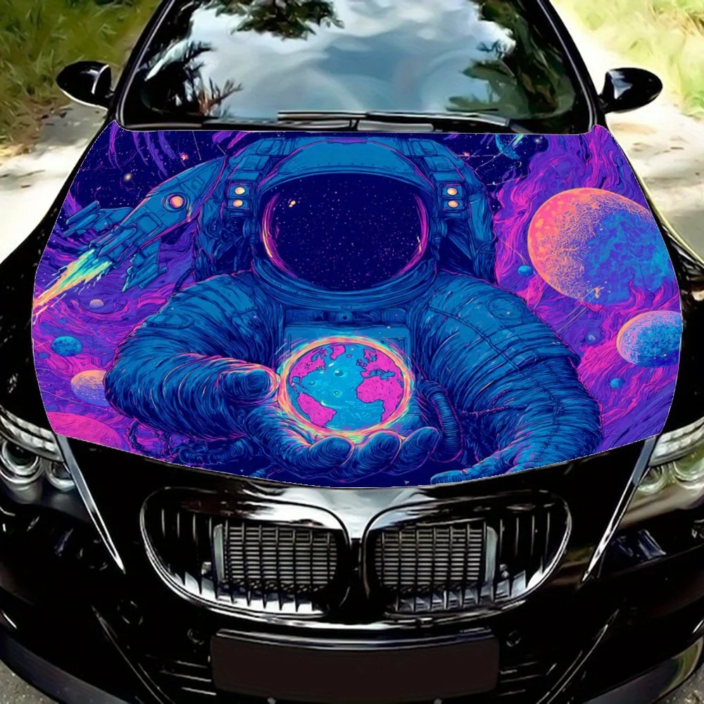 Outer Space Astronauts Car Hood Stickers,cool Patterns,packaging,car Modification Film,parts,accessories,custom Personalized Dec