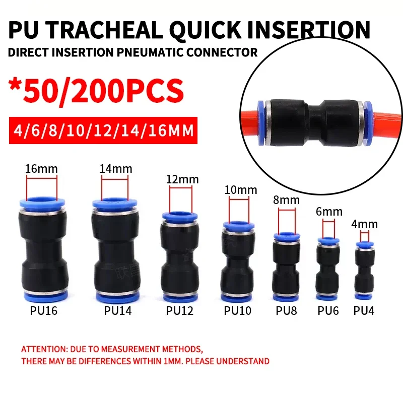 

Pneumatic Fittings Fitting Plastic Connector PU 4mm 6mm to 8mm 10mm Air water Hose Tube Push in Straight Gas Quick Connectors