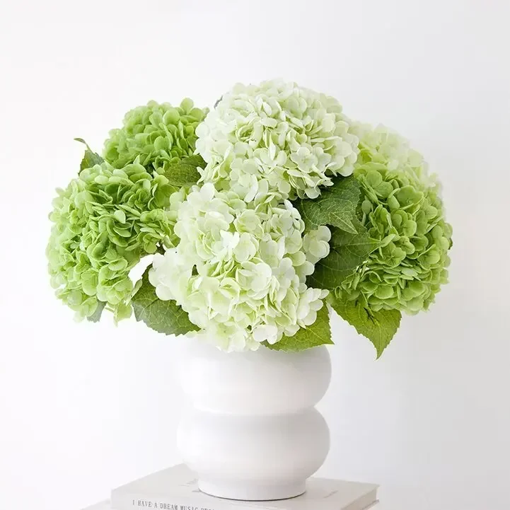 Hydrangea Artificial Flowers Real Touch Latex 21 inch Large Hydrangea for Home Decoration Bridal Bouquet Wedding 6Pcs 53cm