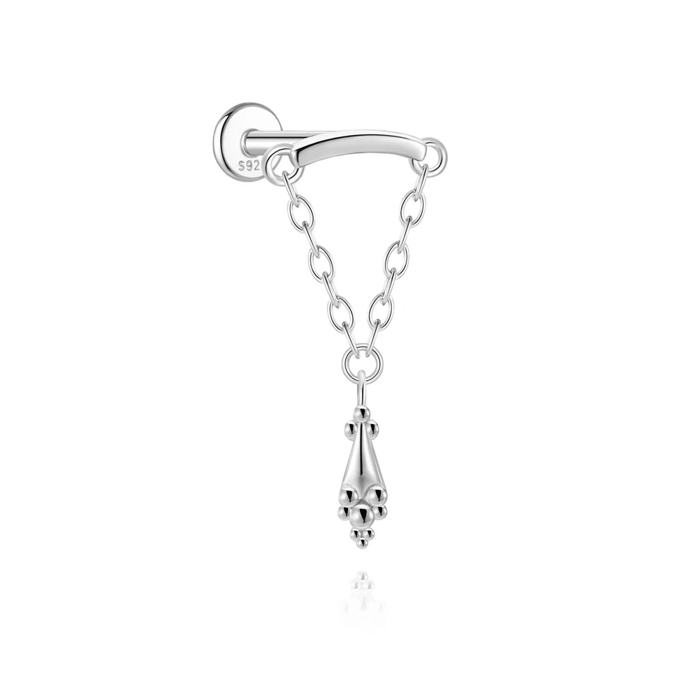 AIDE 1 Stück 925 Sterling Silber Ersatzteile Ketten Teil für Ohrstecker Piercing Creolen Tropfenohrring Damen Edlen Schmuck Geschenk
