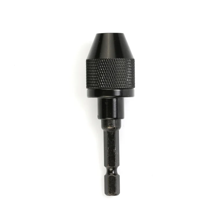 Keyless Chuck Adapter 1/4 Inch Shank 0.3-6.5mm Black Long Tail Conversion Tool For 20753A Power Drill Accessories High Precision