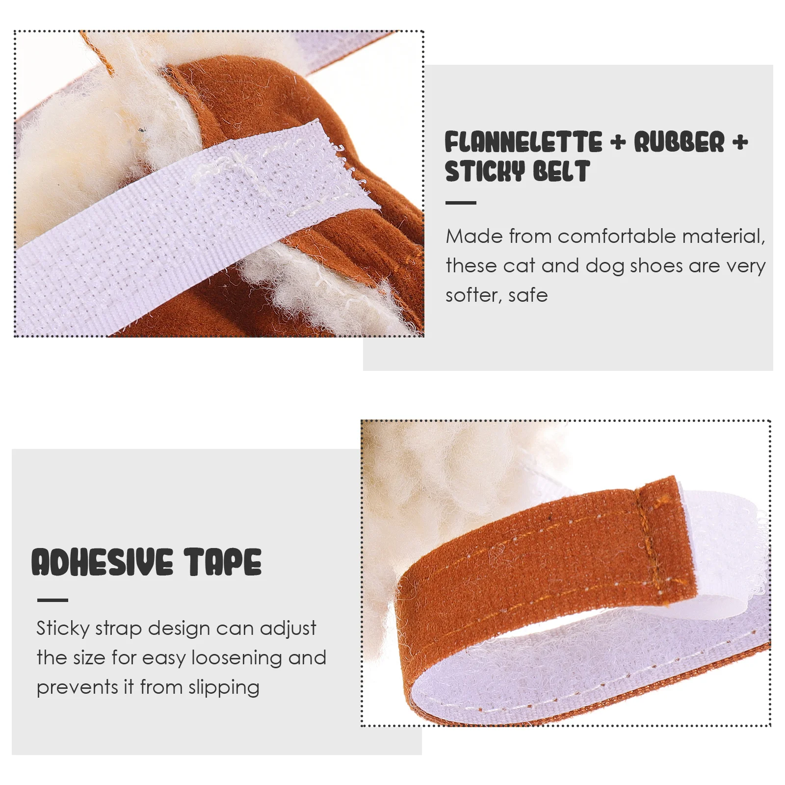 

4Pcs Pet Winter Paw Covers Soft Warm Anti-Scratch Boots Adjustable Strap Non-Slip Dog Cat Snow Shoes Protector