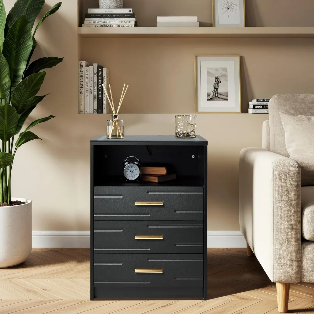 wireless charging nightstand with touchscreen, adjustable brightness led lights, and smart features