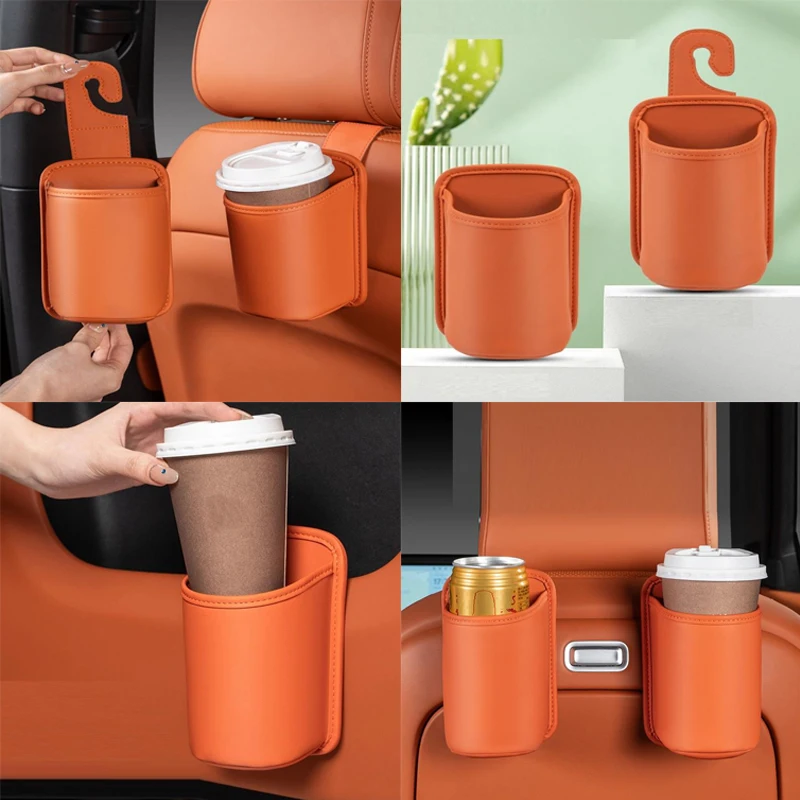 

Pu Leather Car Door Cup Holder Auto Back Seat Cup Holder Organizer Auto Drink Rack Storage Bin ForCar Interior Accessories