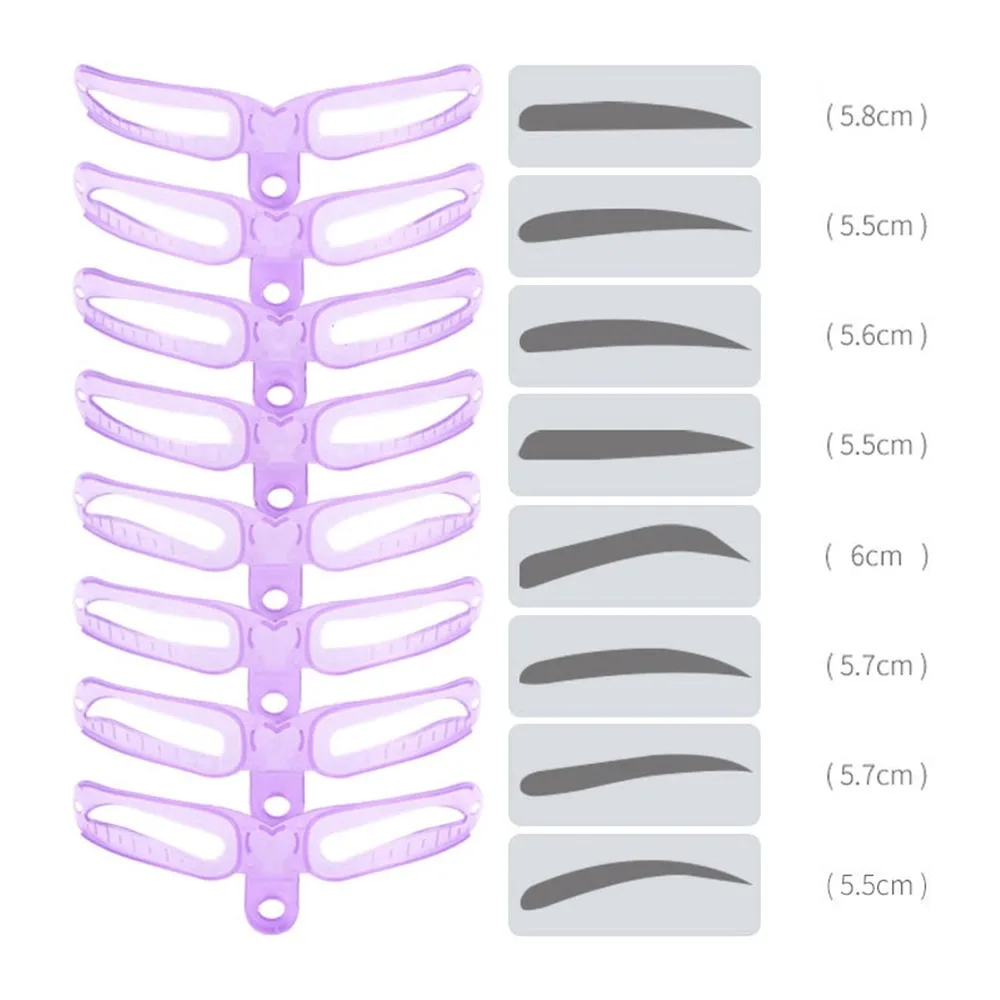 Artikel: 8-in-1 wiederverwendbare Augenbrauenformungsvorlage, Augenbrauenformer-Schablonen-Set, Pflegekarten-Definition # Farbe: Augenbrauenkarte
