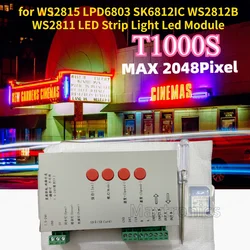 T1000S SD Card RGB LED Controller DC5V~24V Max 2048 Pixels for Led Module WS2815 LPD6803 SK6812IC WS2812B WS2811 LED Strip Light
