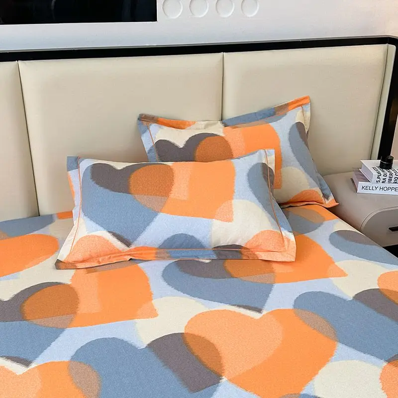 ‌Minimalist Style 100% Cotton Thickened Pillow Covers Pair 48x74cm Flannel Brushed For Single Bed