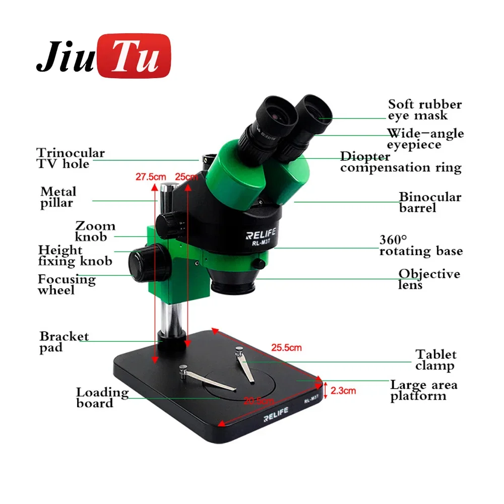 

Jiutu Newest Rl-M3T-B1 Industrial Microscope For Mobil Phone Motherboard Repair Hd Microscope Tools