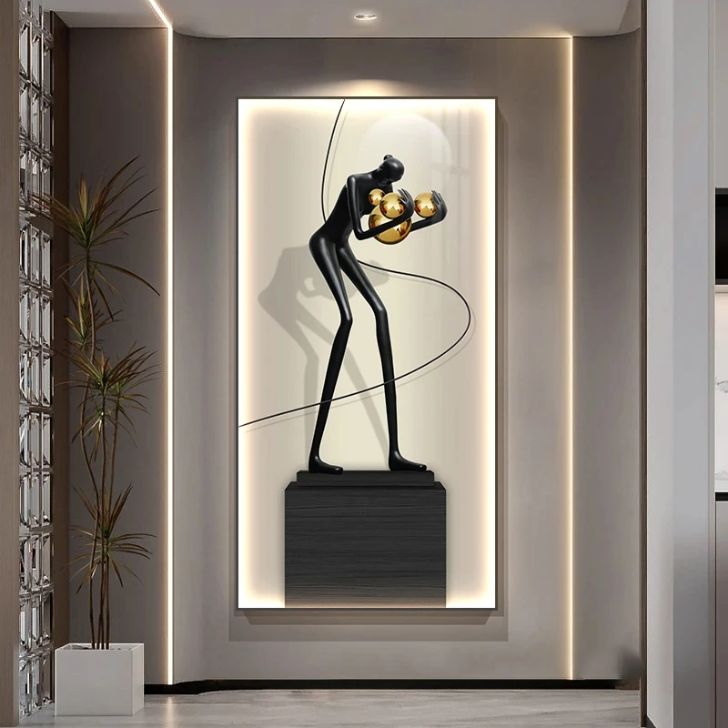 Modern Abstract Figure Portrait Luminous Interior Painting Led Wall Lamp For Home Living Room Dining Room Bedside Decoration