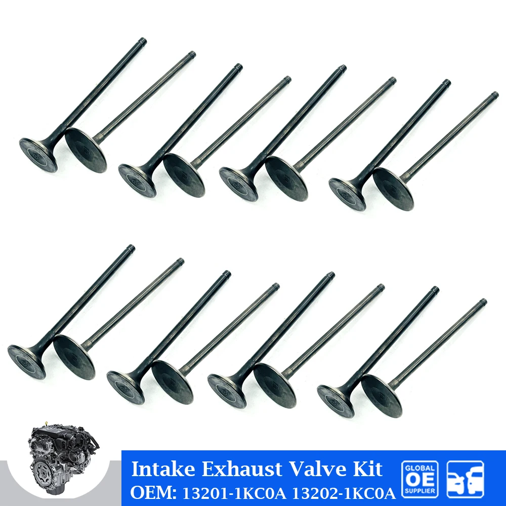 

1.6T Engine Intake Exhaust Valve For Nissan TIIDA BLUEBIRD SYLPHY JUKE MR16DDT MRA8DE Car Accessories OE 13201-1KC0A 13202-1KC0A