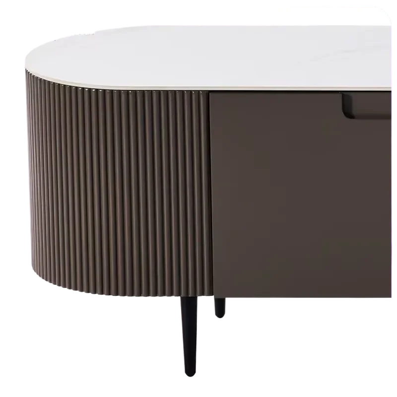 Modern TV Stand for Living Room Carbon Steel Tripod TV Table with Storage Shelves Home Entertainment Center Minimalist Design - view 3