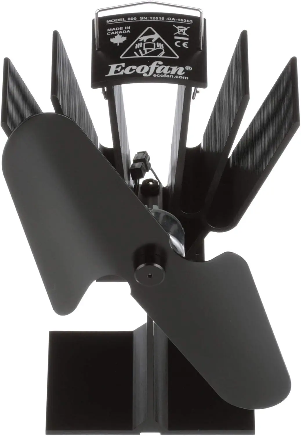 Original, 800CAXBX, พัดลมเตาไม้พลังความร้อน, 100CFM, สีดํา, ใบมีด 7.9"