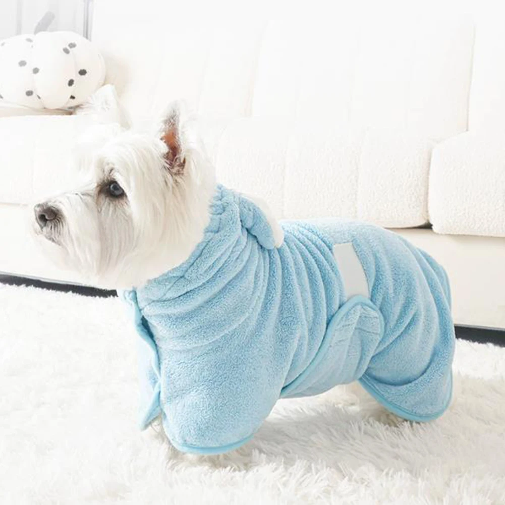 Bathrobe For Dogs Thickened Quick-Drying Soft Dog Cat Bath Robe Towel After Absorbent Dog Towels Bath Robe For Cats Small Medium