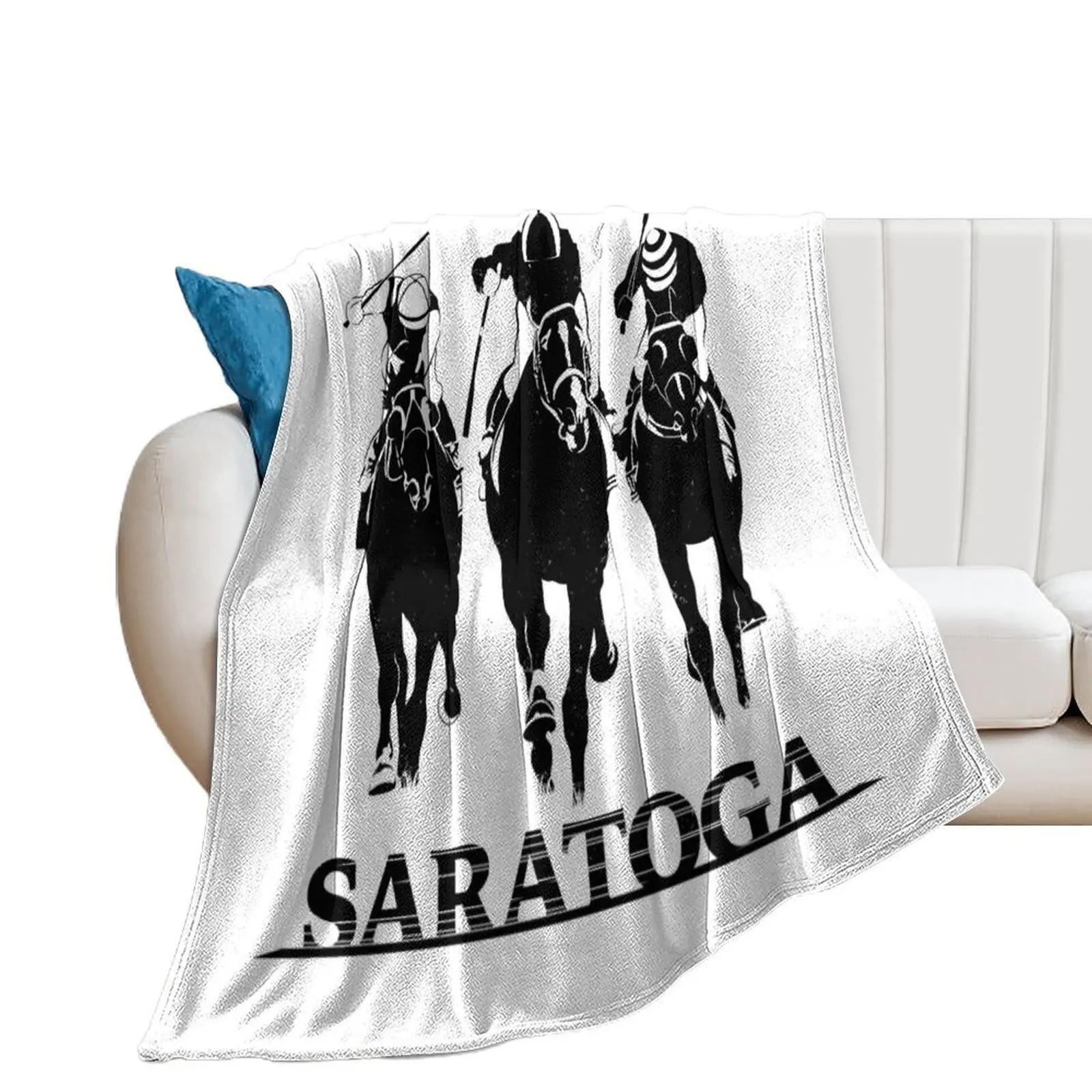 

Saratoga Horses Throw Blanket Beautifuls Designers Blankets