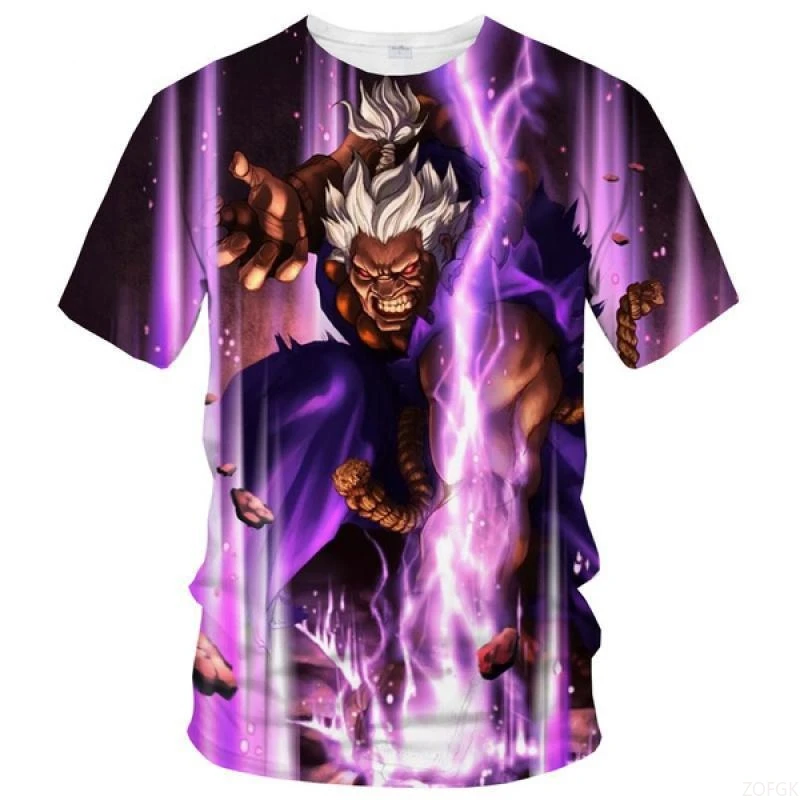 

Summer Cartoon Anime King Fist Men and Women Fashion Loose Sports Quick Drying Short Sleeves
