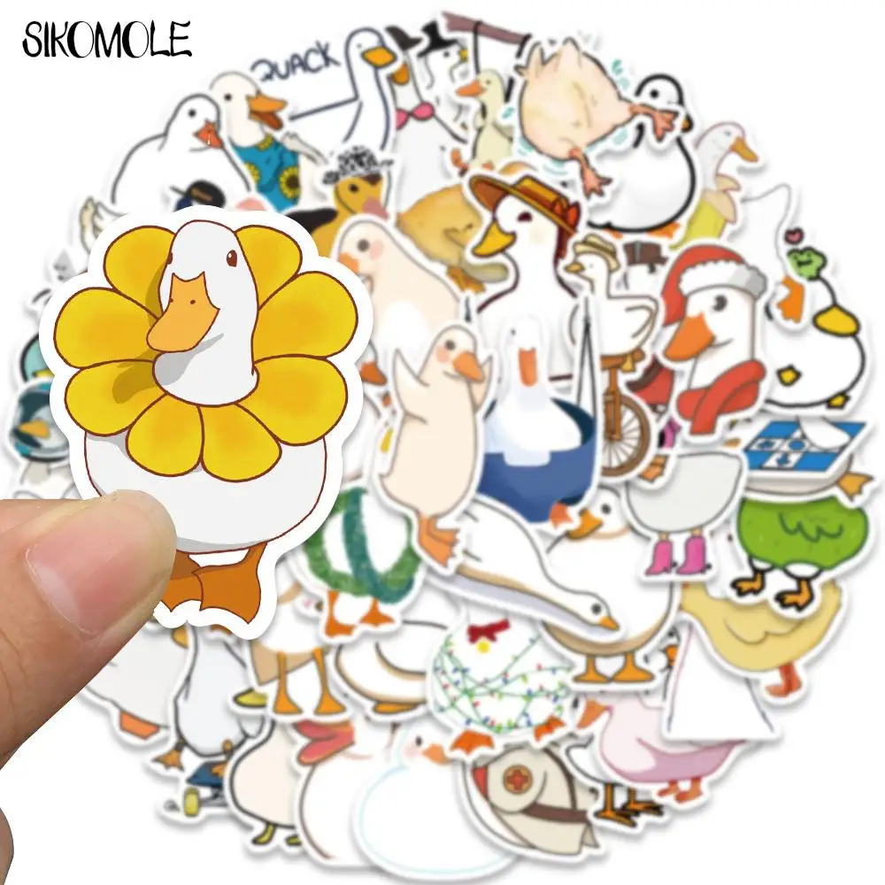 10/30/50PCS Cartoon Cute Short Stroke Little Duck Stickers Suitcase Kid\'s Gift DIY Skateboard Laptop Luggage Bike Sticker Decals