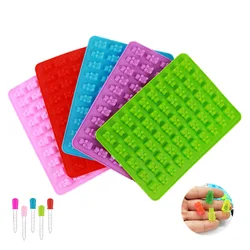 Cute Tiny Bears Baking Mold Mini Gummy Bear Shape Cake Jelly Making Tool Handmade Fondant Candy Trays Chocolate Silicone Molds