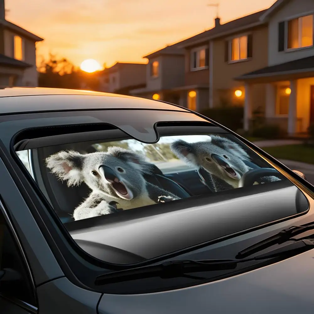 

Sun Visor Universal Car Windshield Sun Shade Full Coverage Heat UV Block Interior Anti Aging Koala