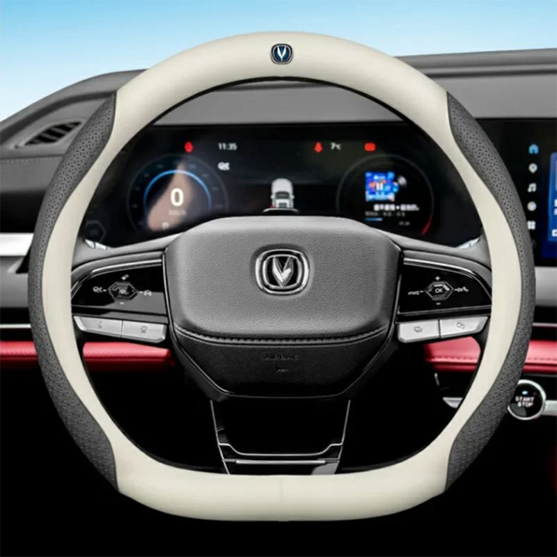 Leather Car Steering Wheel Cover for Changan Hunter Kaicene F70 Hunter Plus 2020 - 2023 2024 Non-slip Car-styling Auto Accessory