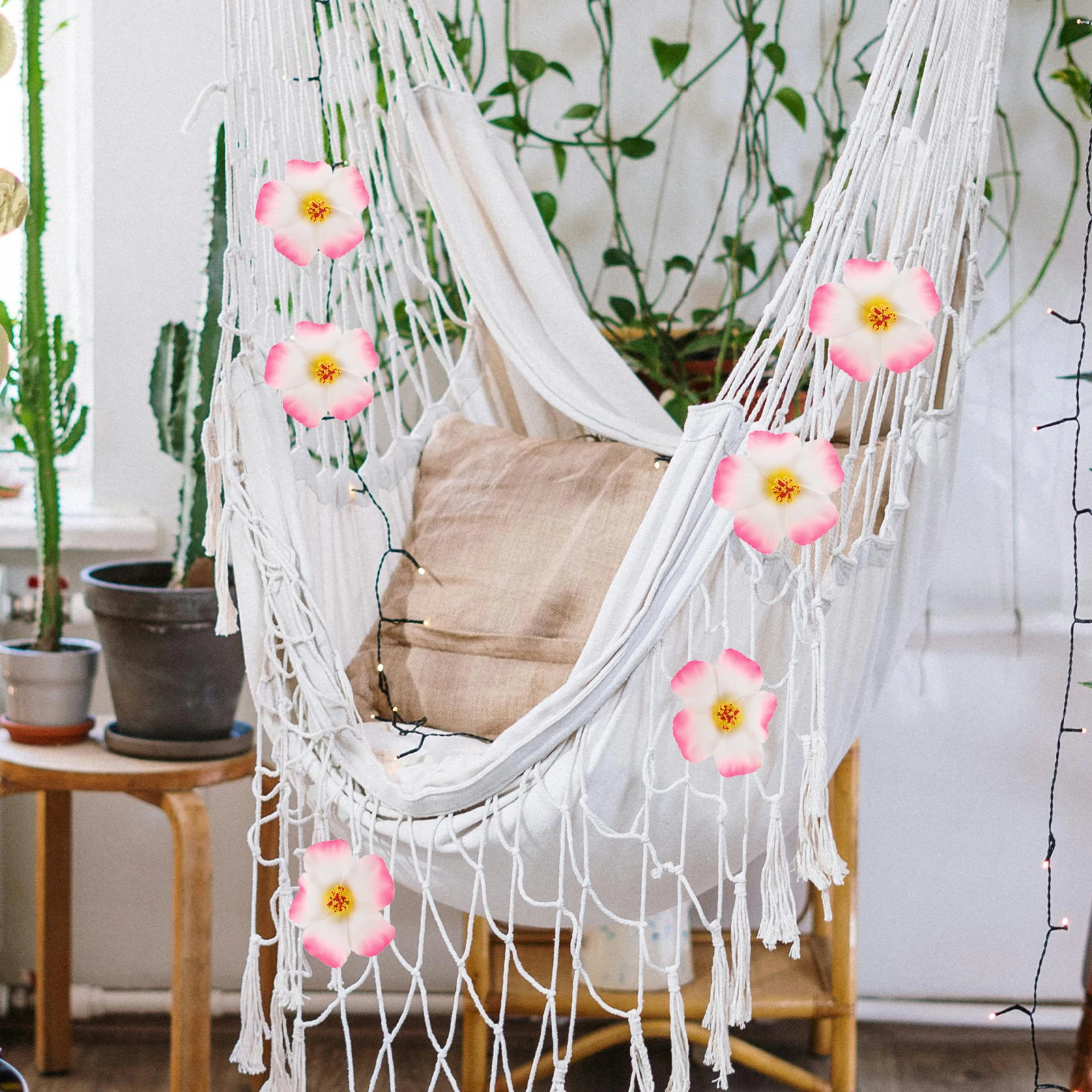 

10 Pcs Flowers Decoration Realistic Design Party Supplies Beach Theme Event Decor Hawaiian Flowers For Cake Bulk Hibiscus