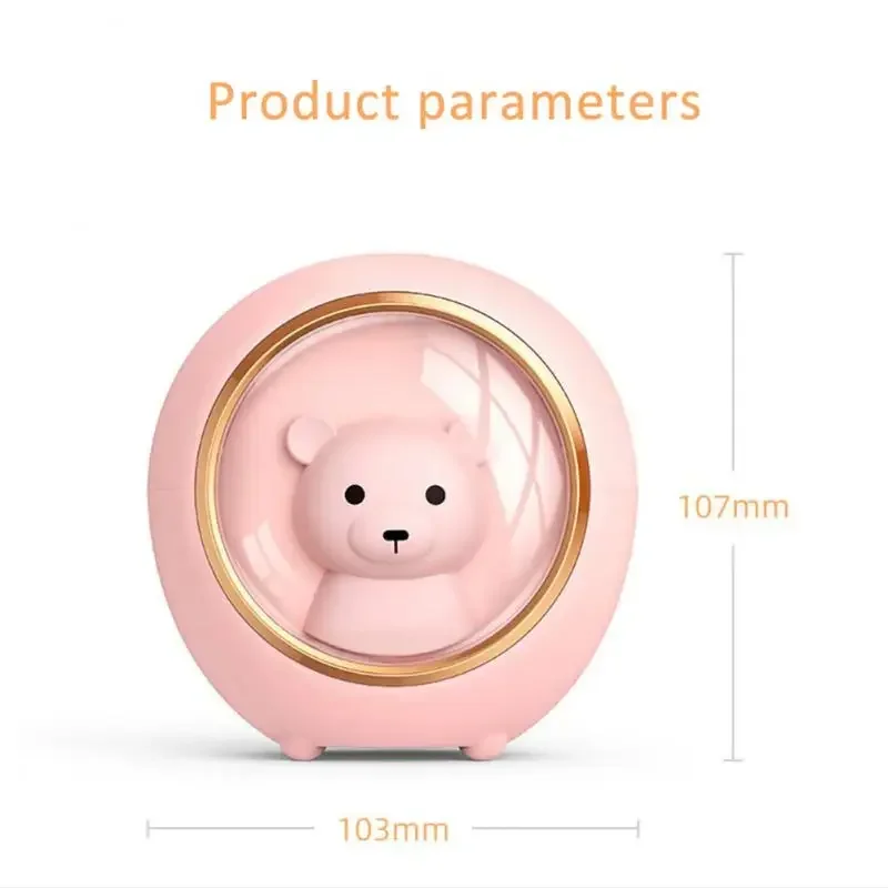 Umidificatore USB carino per animali domestici Space Bear Night Light Car Home Umidificatore regalo simpatico cartone animato