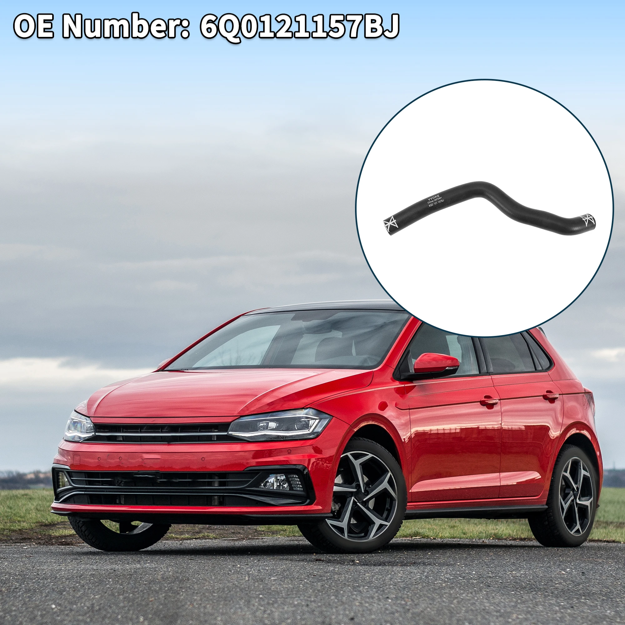 Obrázek 3: UXCELL radiátor hadicové coolant dýmka pro Volkswagen polo 06-10 no.6q0121157bj guma černá