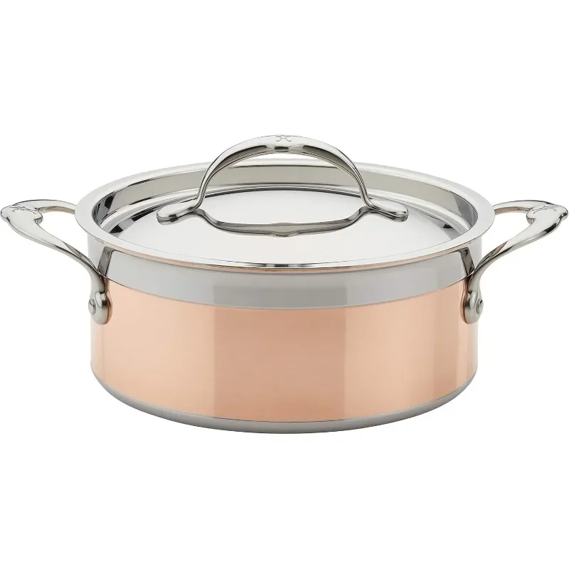 100% Pure Copper Soup Pot, Induction Cooktop Compatible, 3 Quart   Cookware Set