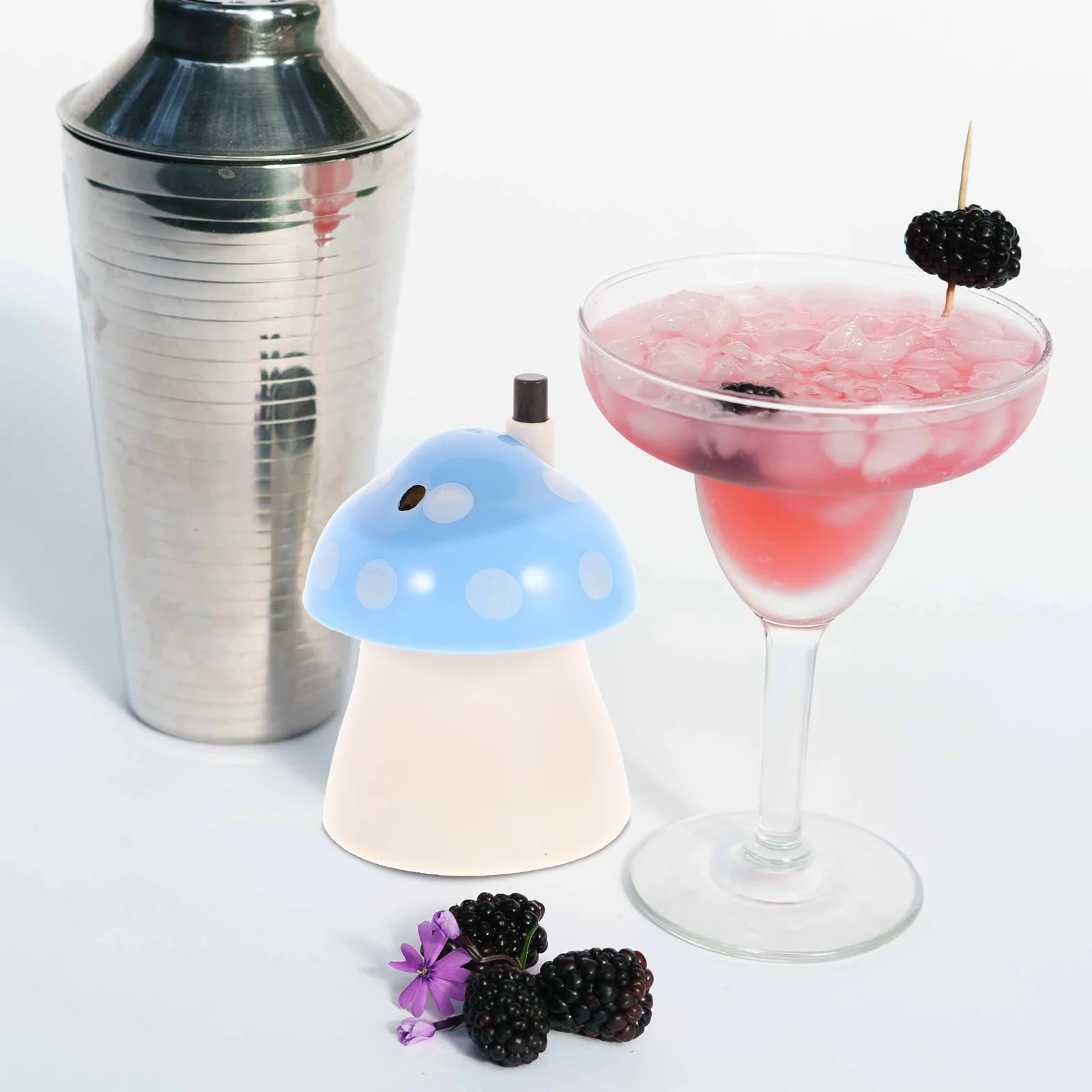 

4 Pcs Toothpick Jar Holder Travel Mushroom Plastic Cute Automatic Pop-up Dispenser