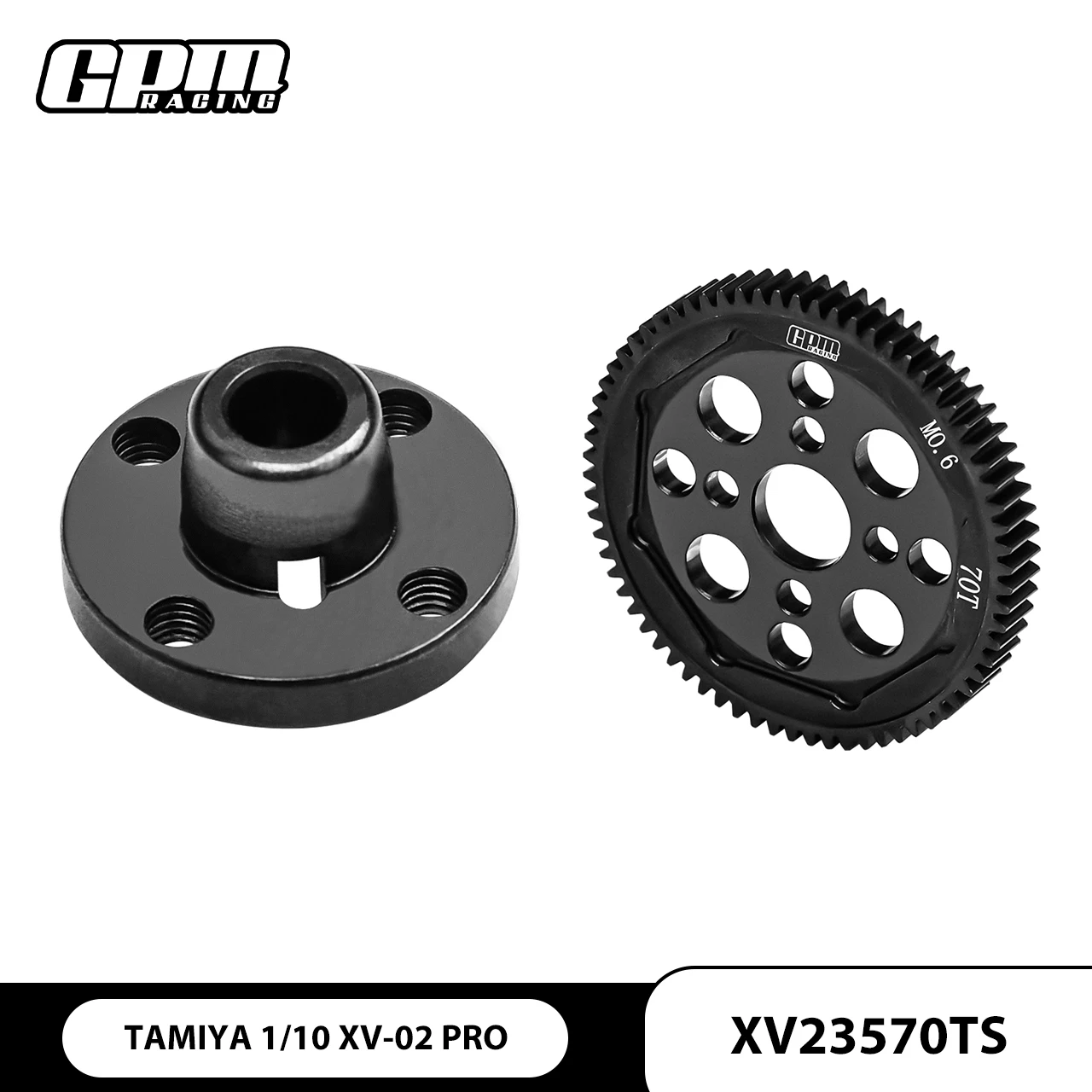 

GPM Среднеуглеродистая стальMed Высокоскоростной модуль M0.6 Шестерня цилиндрическая 70T + Держатель цилиндрической шестерни
