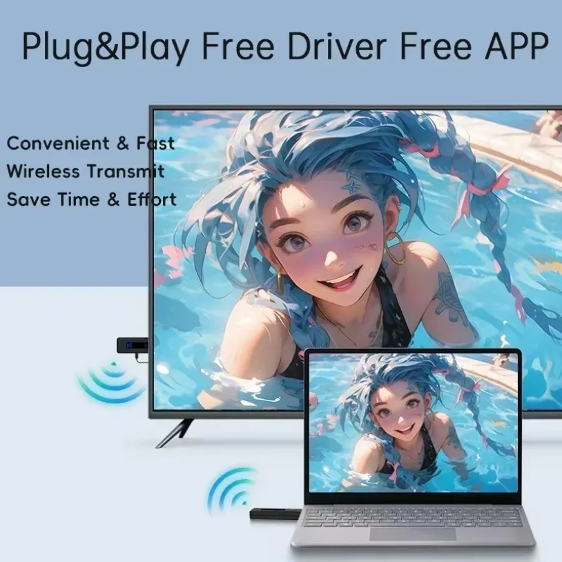 Transmisor de Audio y vídeo Compatible con HDMI, extensor receptor, adaptador de pantalla, Dongle para Monitor de TV y PC, 1080P, 50M