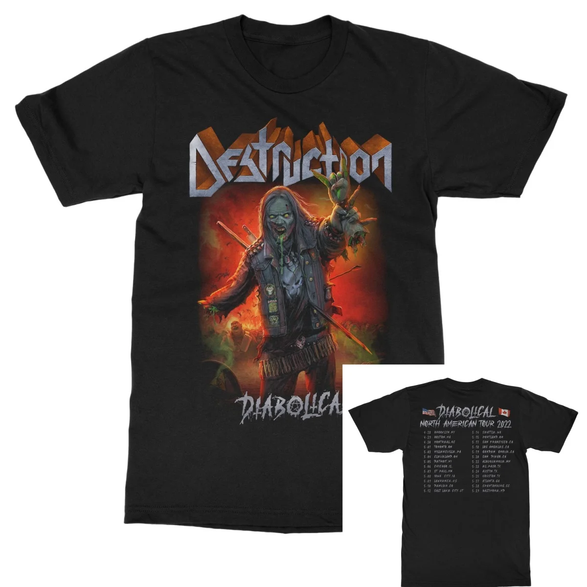 Destruction Eternal Devastation Band T-Shirt, Baumwoll-T-Shirt mit Grafik, für Herren und Damen, Sommer-Streetwear-Oberteil. – Detail 7