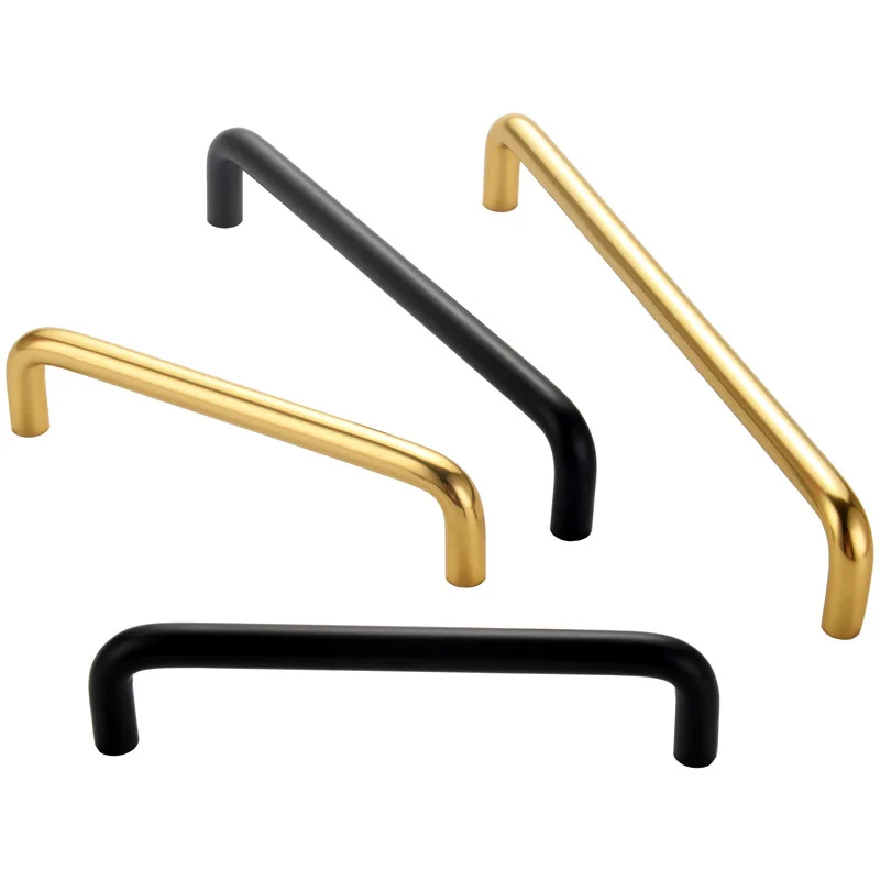 Modern Minimalist Aluminum Alloy Cabinet Pulls Handles for Kitchen Wardrobe Drawer Knobs Furniture Hardware Gold/Black