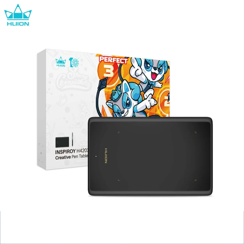 Huion H420X Graphics Tablet 4x2 Inch Small Portable Pen Tablet, Easy Android Phone Connection, Perfect Gift for Students