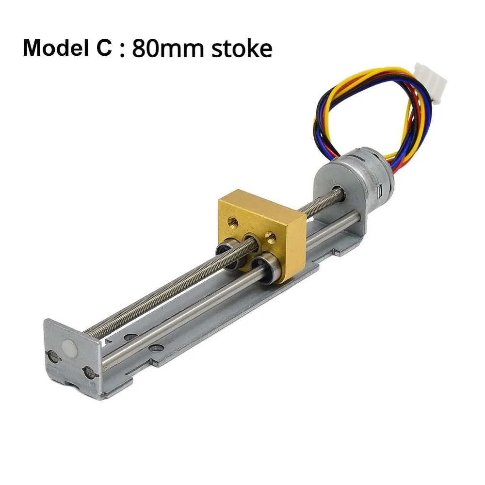 DC 5V/12V Lead Linear Screw Copper Nut Slider Stepper Stepping Motor 2-phase 4-wire 22mm/35mm/ 55mm/ 80mm Stroke DIY 3D Printer