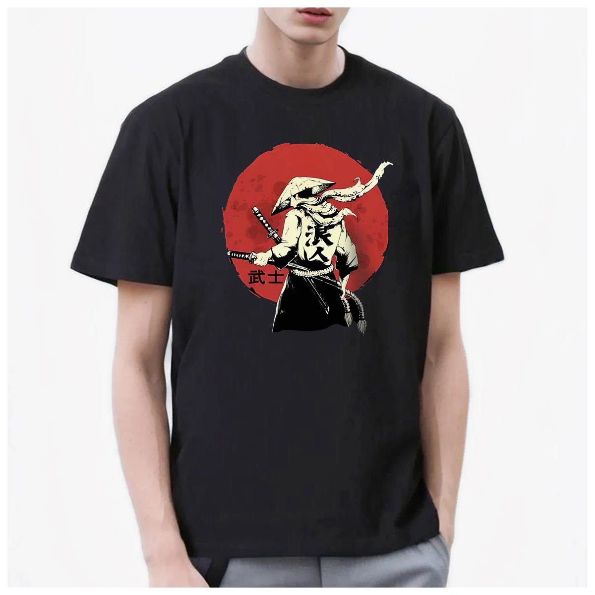 Anime Japanese Ronin samurai fight Cool Graphics men's t shirt Women Fashion 100% Cotton summer casual Breathable Couple Tops