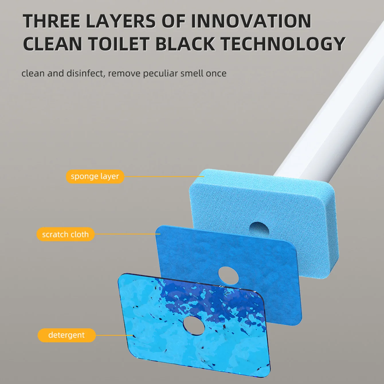 مجموعة فرشاة تواليت للاستعمال مرة واحدة مضادة للبكتيريا مثبتة على الحائط مع فرشاة بديلة مدمجة لرأس فرشاة المرحاض، نظيفة وصحية #6
