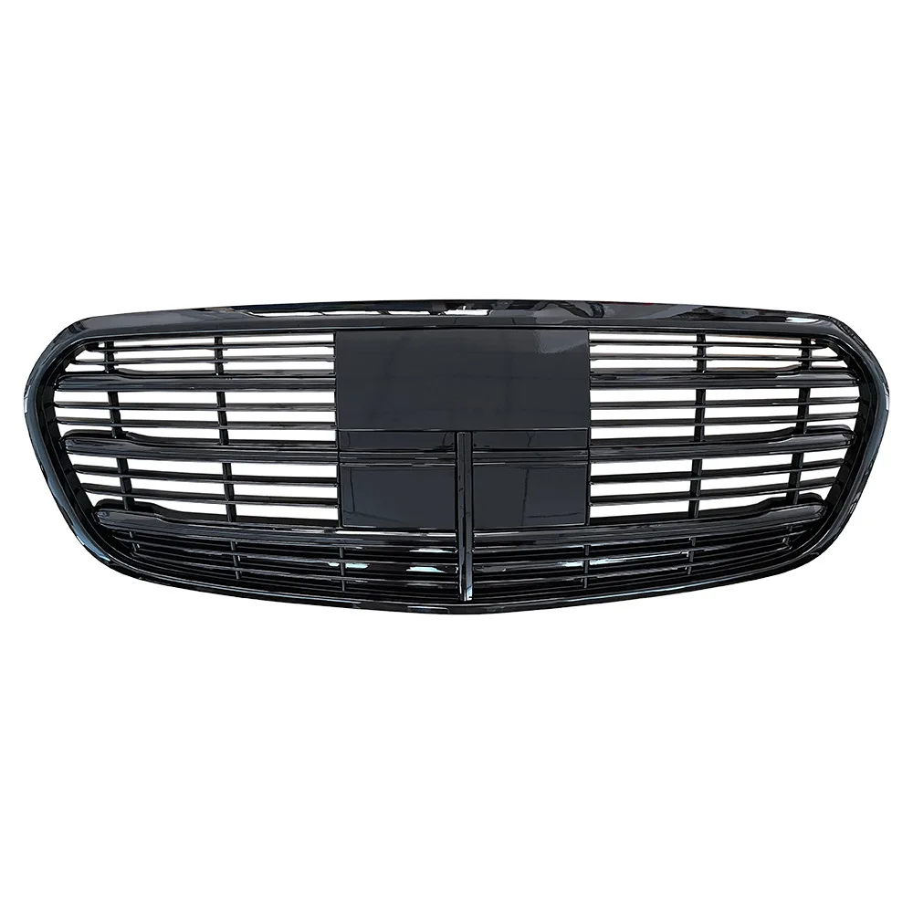 Black Front Grille Radiator Bumper Chrome Trim For Mercedes Benz S Class W223 S450L S500L S580L S350d 4MATIC For AMG Line