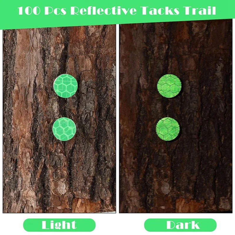 100 Pcs Reflective Tacks Trail Marking Tacks Reflective Trail Tacks Glow Tacks Reflective Trail Markers Mark Trail