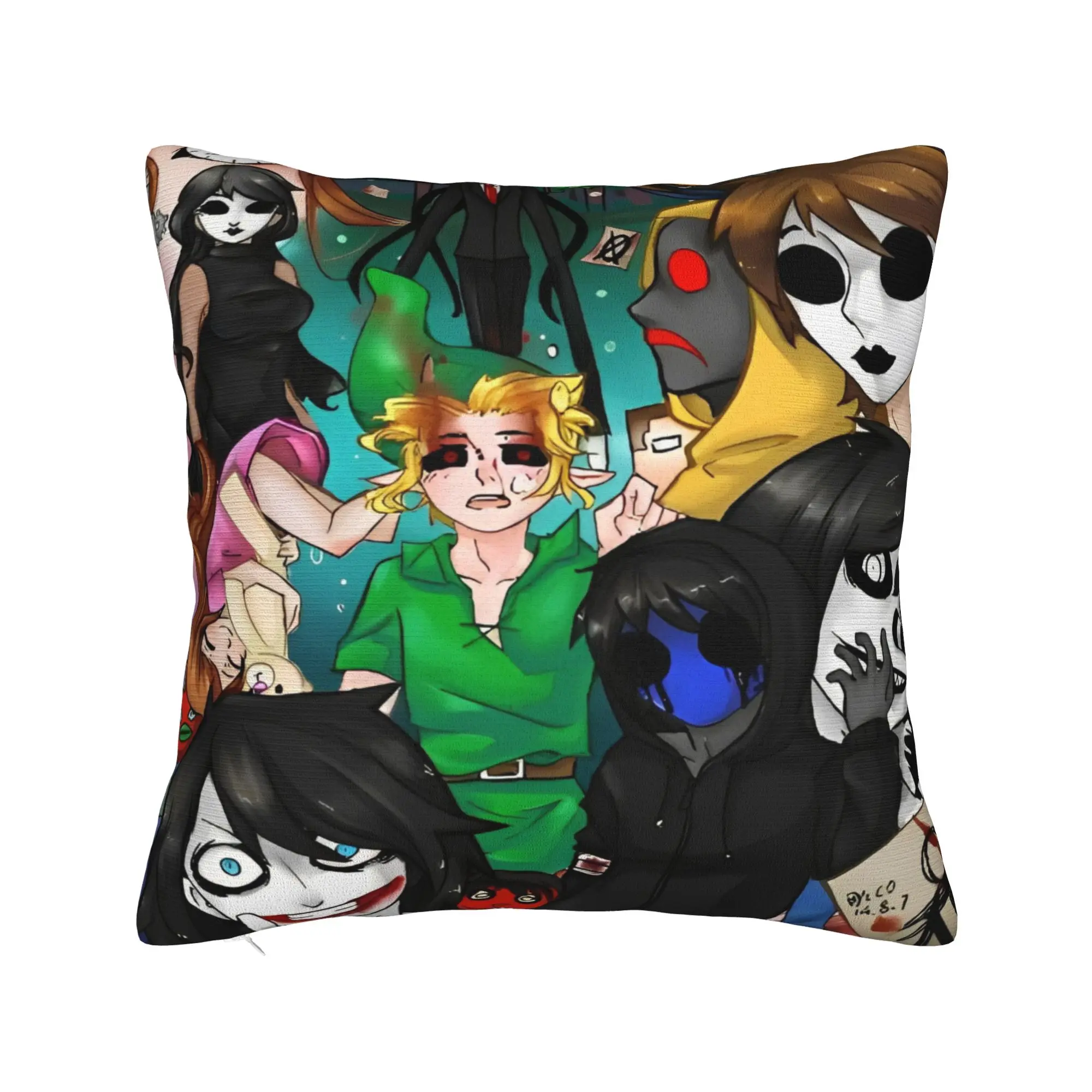 Creepypasta New Horror Scared Costume For Halloween Pillow Case  Custom Pillow Cover For Sofa Bedroom Home Decor Cushion Cover