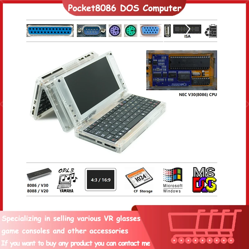 レトロ Pocket8086 CPU PC-XT ラップトップ コンピュータ、6.0 インチ