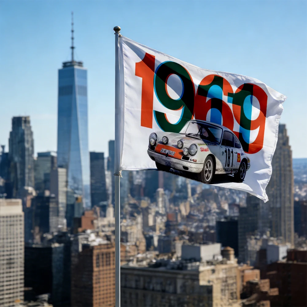 90x150cm Classic Sko 130 RS Racing Car Flag Tapestry Polyester Digital Printing Banner for Garage Wall Art Out Door Decoration
